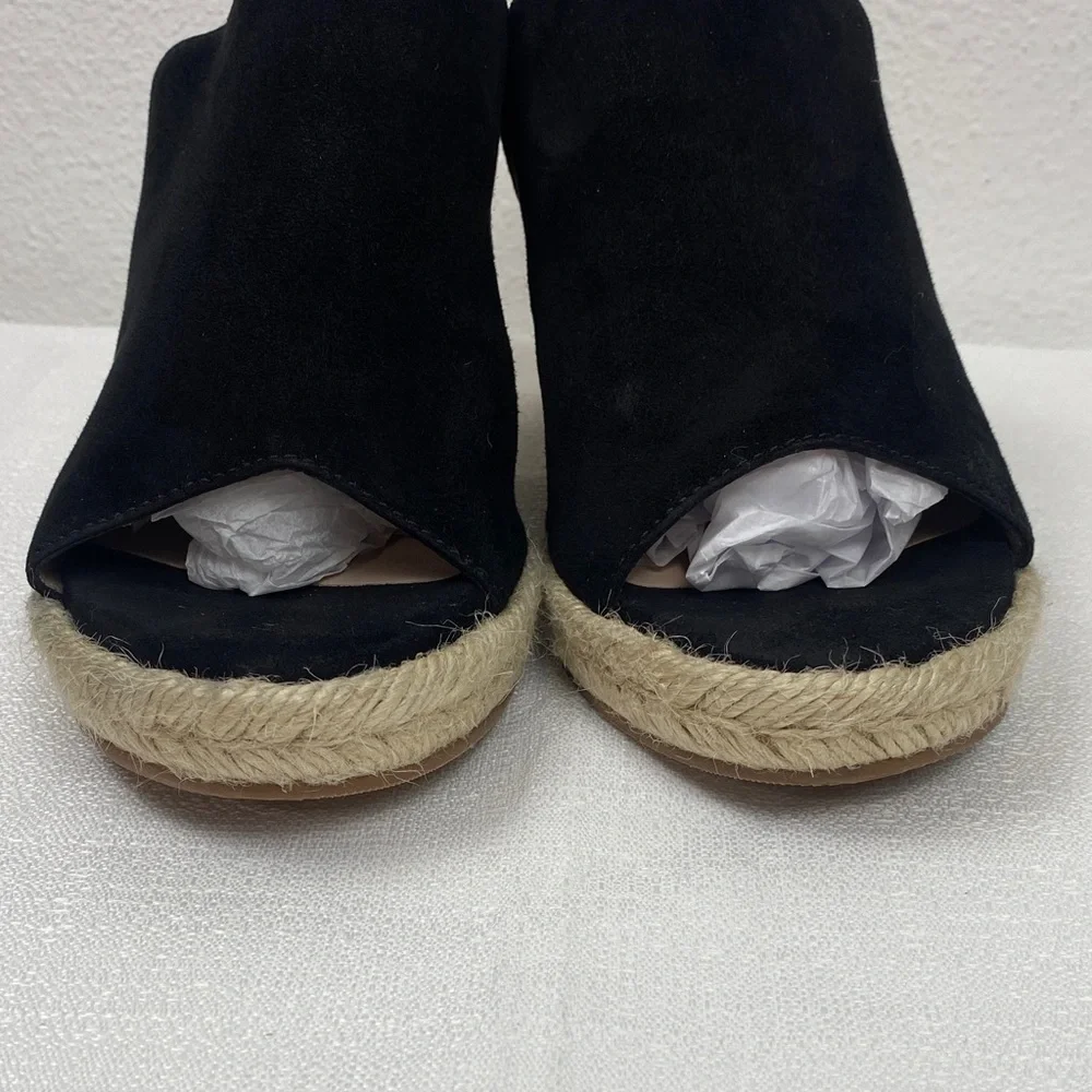 Stuart Weitzman Black Espadrille Wedges Size 7.5 M